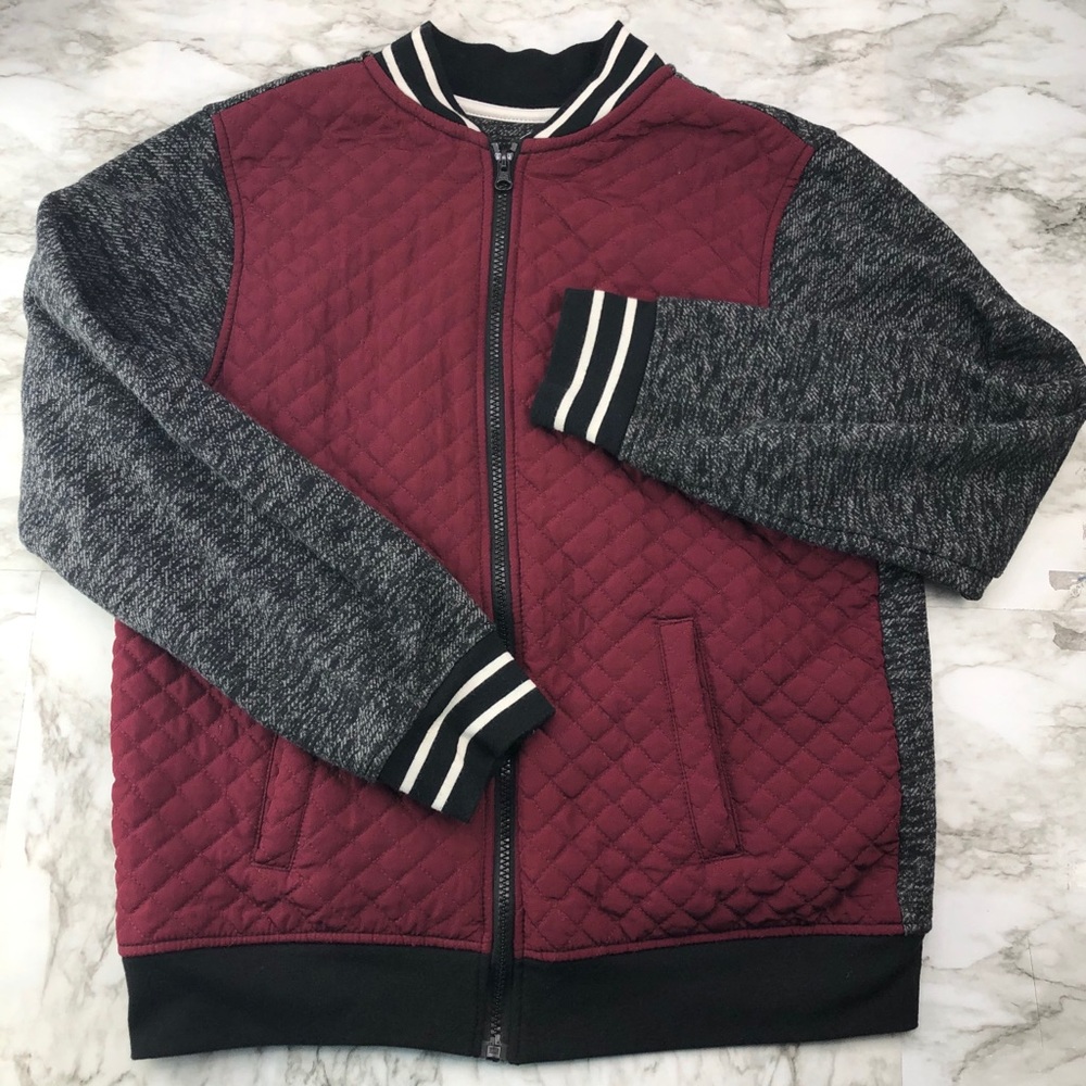 Wonder Nation Maroon Zip Sweater Jacket 14/16